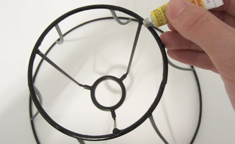 Step 5: Superglue aluminum circle to the top of the shade