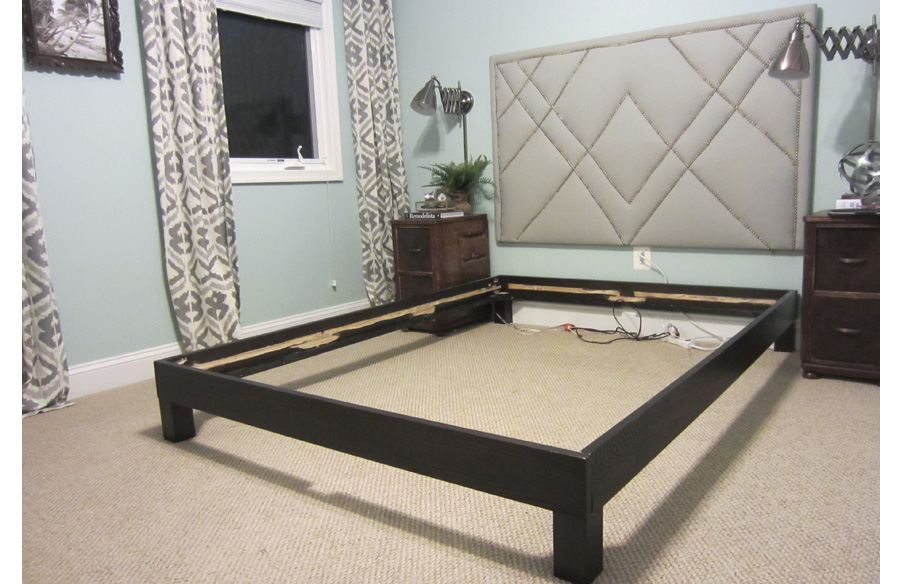 simple bed frame with box spring and mattress