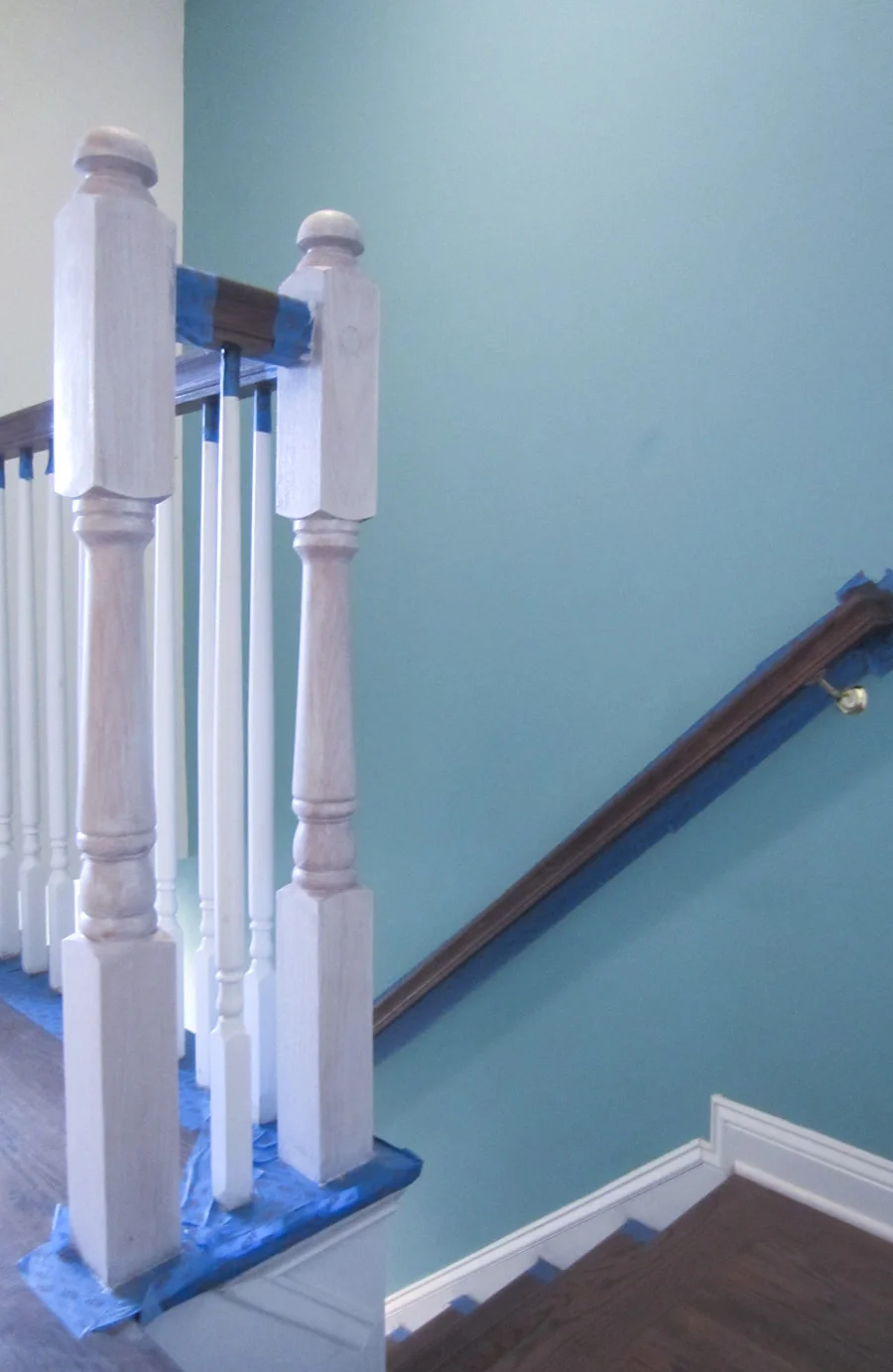 Primer on the stairwell posts