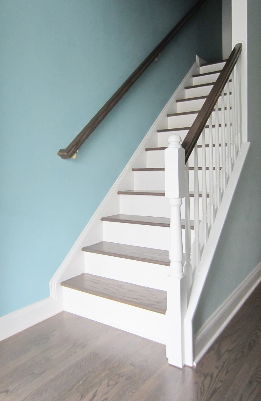 Finished stair well gleaming