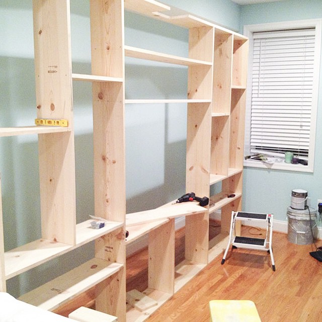 Diy Custom Built In Bookcases Little, Build A Built In Bookcase Wall