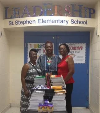 On Friday, September 12, 2015 the Foundation donated school supplies to two local schools: St. Stephen Elementary and J.K. Gourdin Elementary.