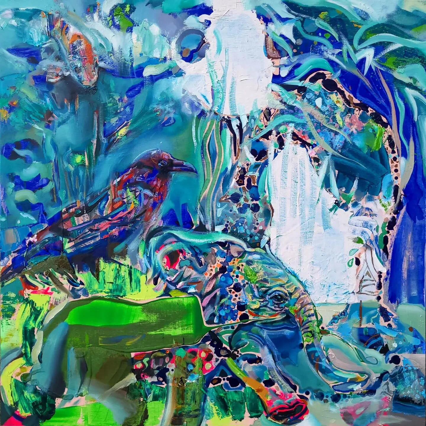 Finally got this painting where I'm happy with it. Little details, small changes in areas of colour temperature, playing with edges... Tiny digital images never allow one to see the layers and paint application properly. It's hanging for a little whi