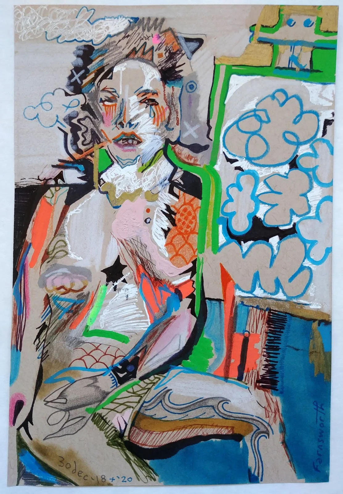 Nude Cloud Easel, 2020 (finished)