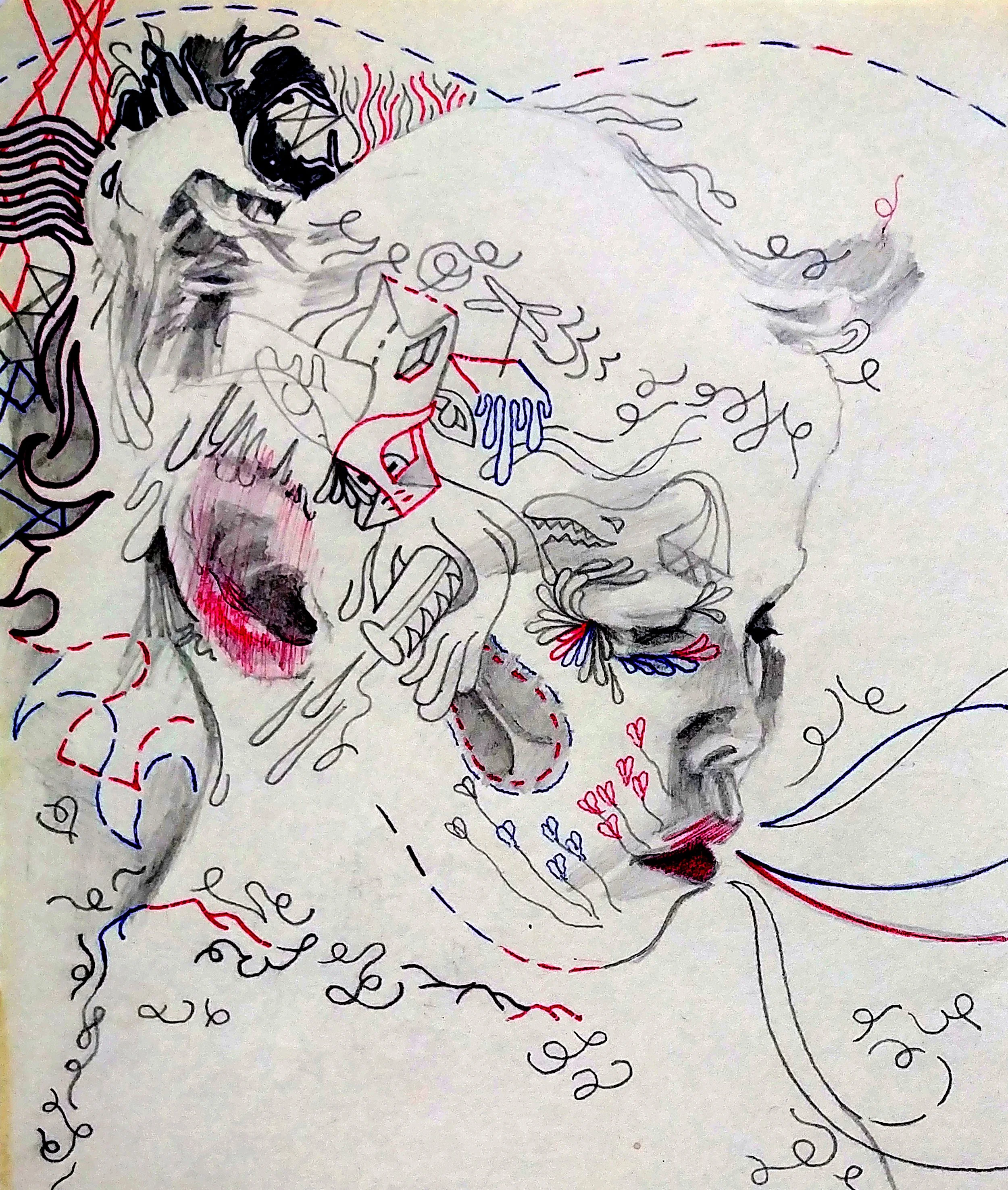 Close-up of "Patron Saint of DJs"