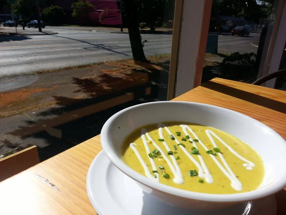 Saffron Sweet Corn Soup