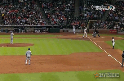 Jeremy Guthrie chases Jose Altuve back to third base