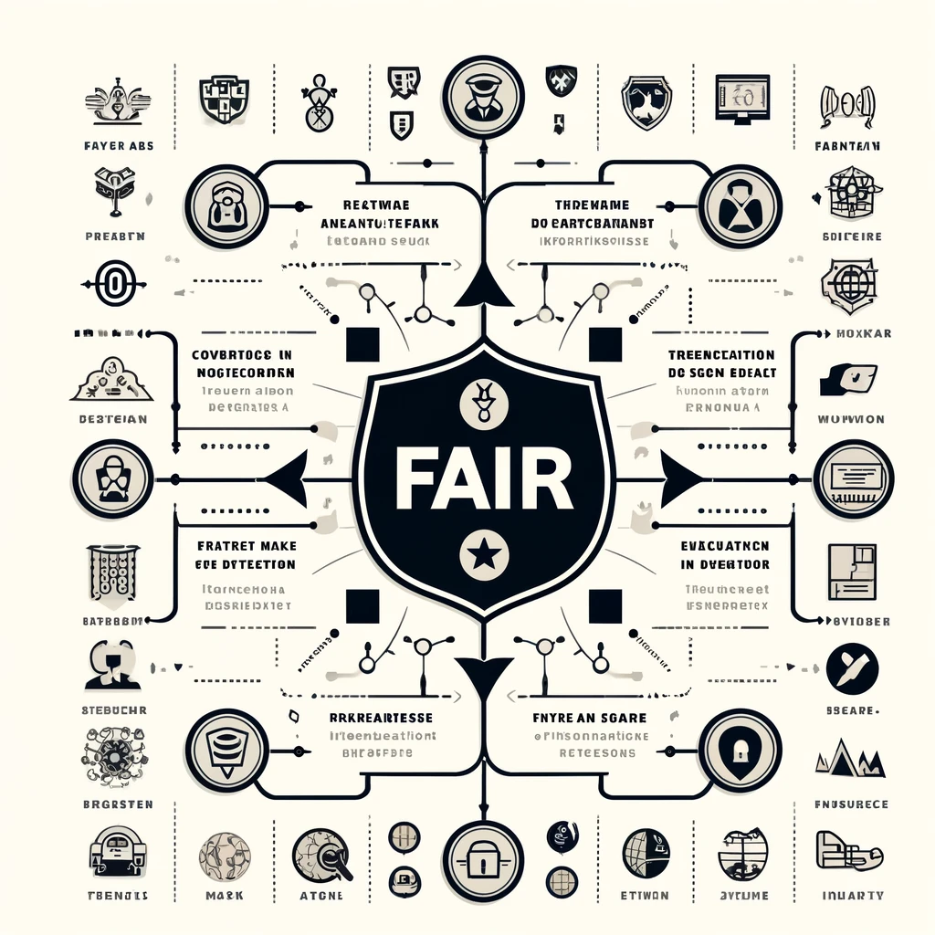 DALL·E 2024-05-22 17.04.20 - A diagram of the FAIR (Factor Analysis of Information Risk) threat modeling framework with key components represented by labeled icons and arrows show.png