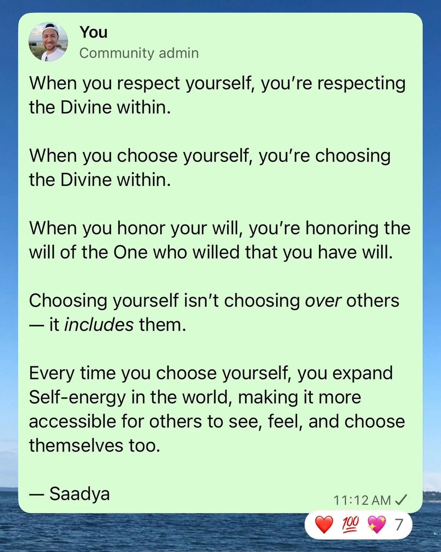 Because you aren&rsquo;t separate from others, every time you honor your Self you are honoring others. 

#healing #unity #nonduality #essense #divine #soul