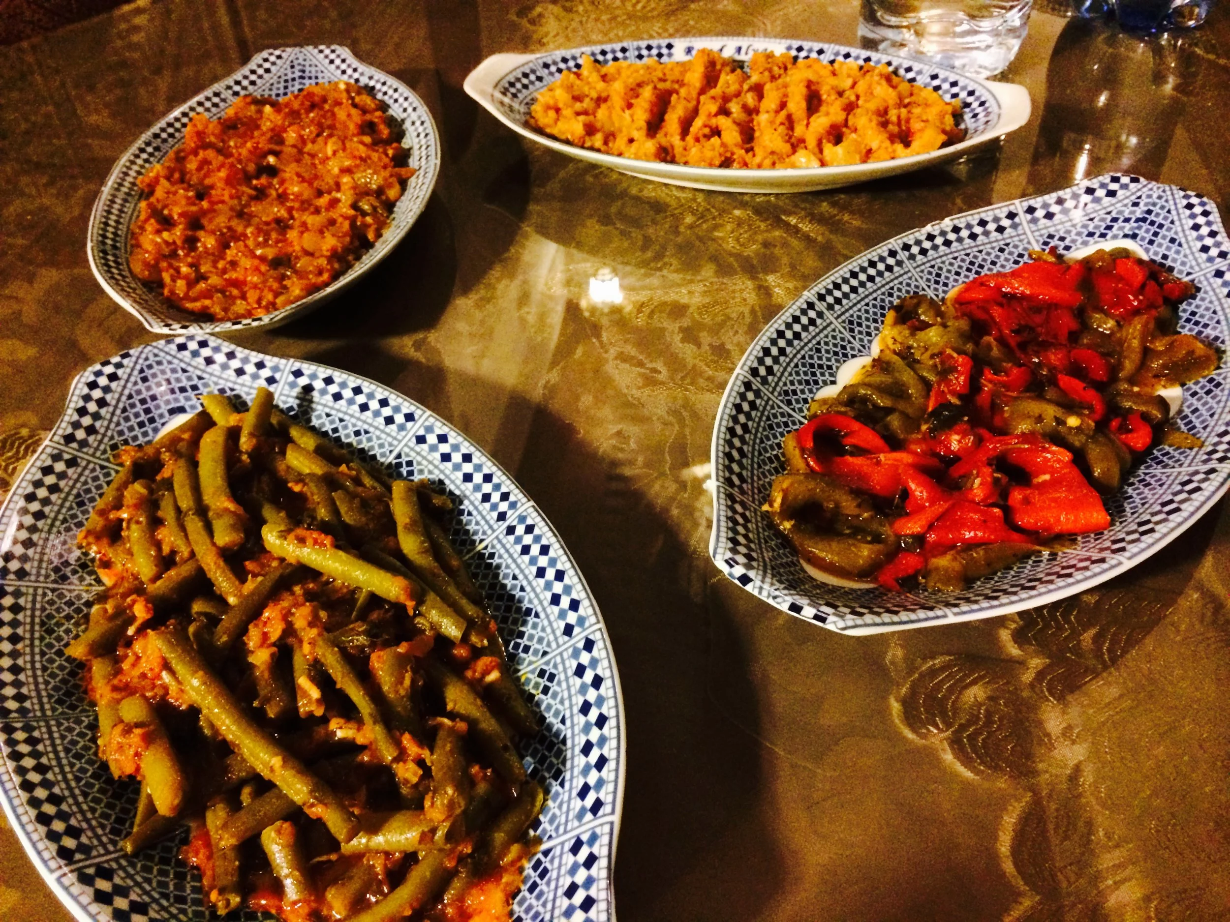 Four standard hot vegetable dishes