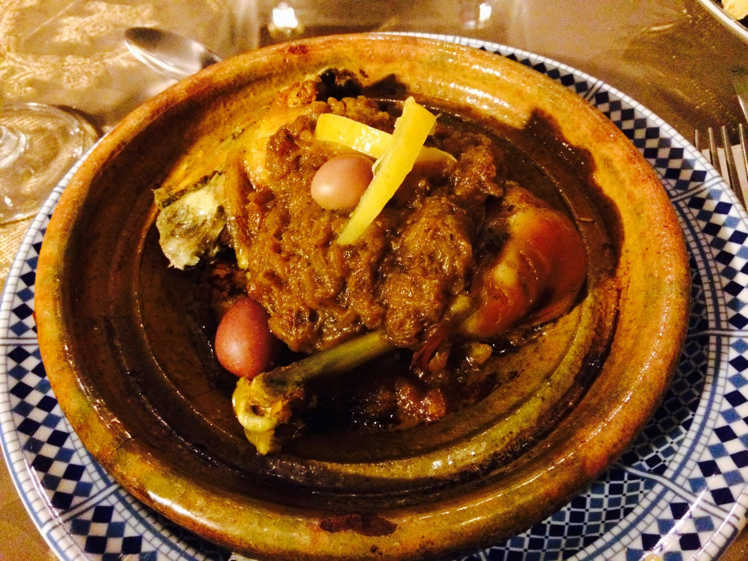 Chicken tangine with olives and preserved lemons