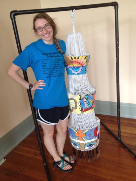 Hours and hours of work later, "Chandy" was finally complete and hung for the art show we held.