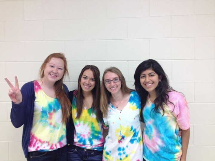  Sporting our tie-dye shirts