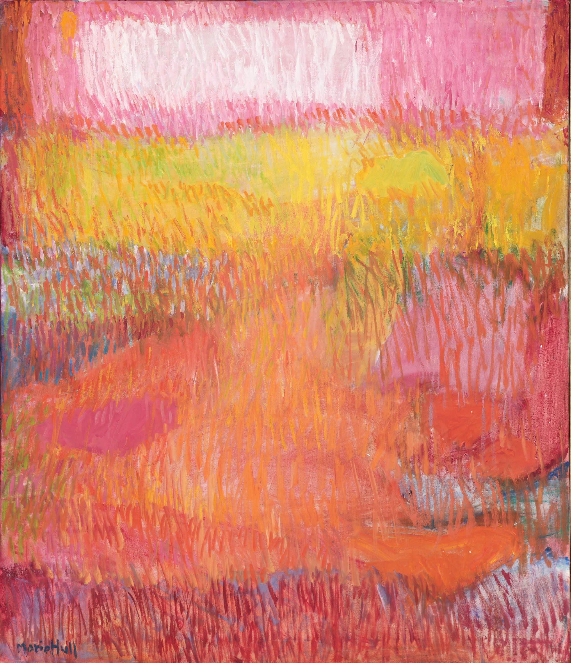 Marie Hull (1890-1980), Bright Fields, 1967. oil on canvas. Collection of Mississippi Museum of Art. Mississippi Art Association purchase.