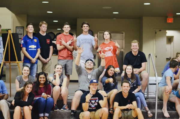 Some of your future classmates getting to know one another at the first orientation of the summer! Photo courtesy of Mississippi College