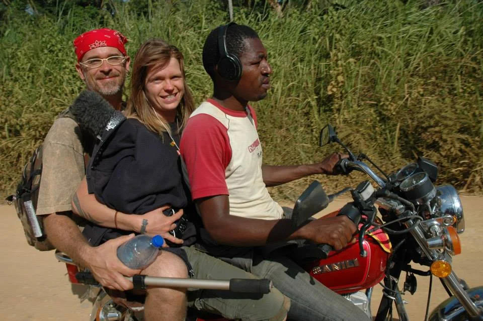 Sophie Rousmaniere and Jay Minton on location for Radio Taboo.