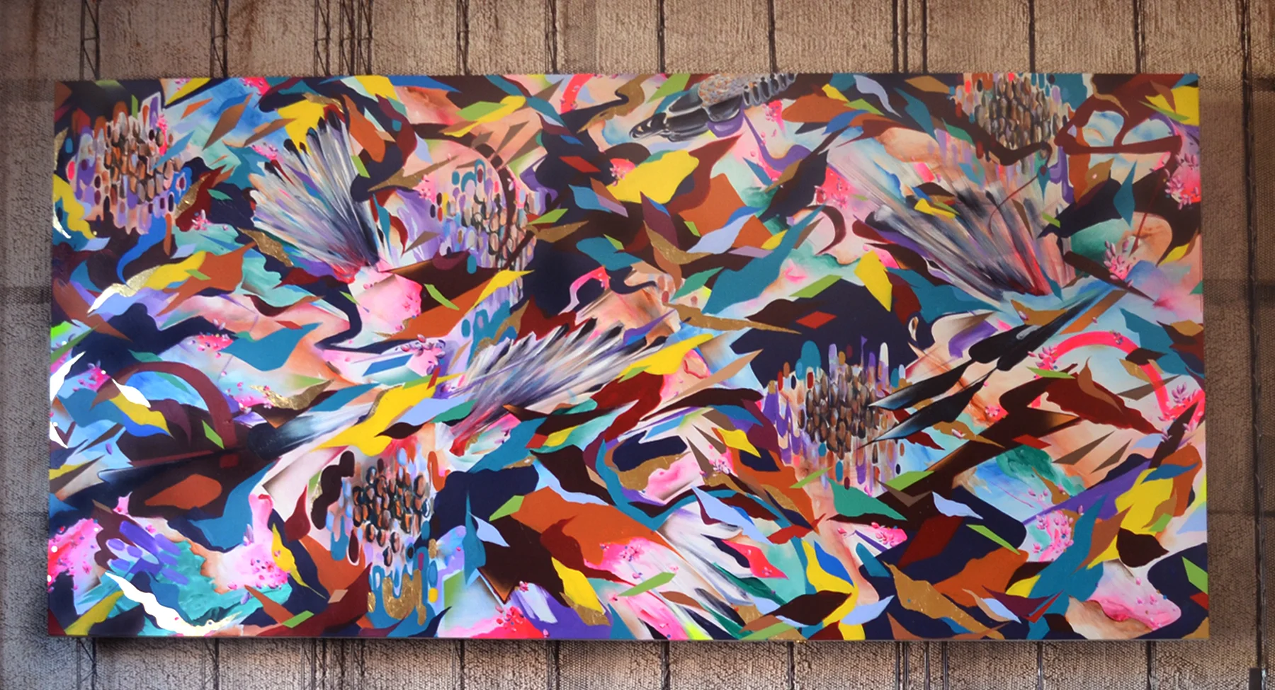 Commission interior mural for Oklahoma state University 2013 . Yatika Starr Fields