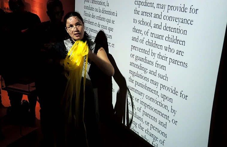 Maria Hupfield, Artist Tour Guide: McCord (2014), performance, McCord Museum, Montreal. Photo: Aimée Rochard.