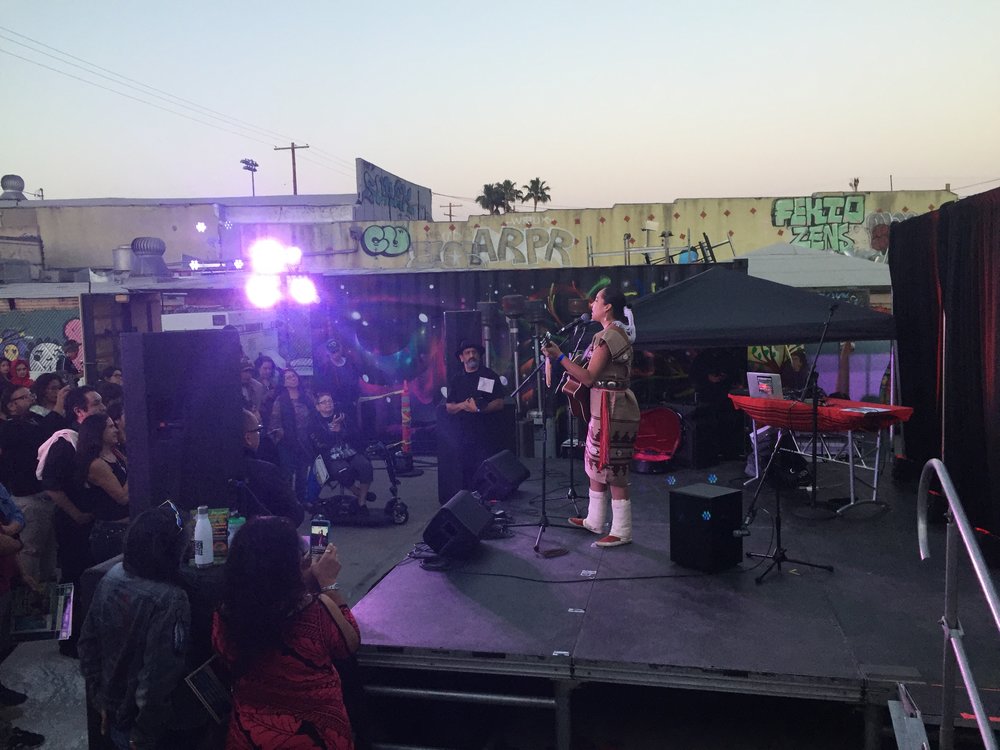 Lyla June performing live at Self Help Graphics and Art in L.A. for The Art Of Indigenous Resistance. 2017