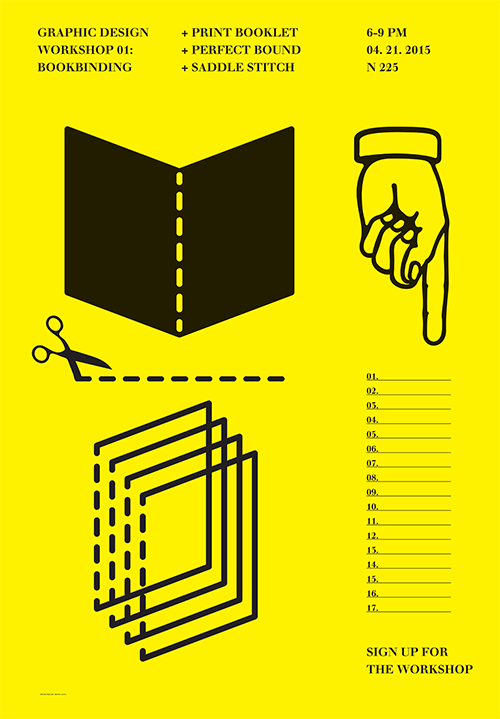 Bookbinding Workshop, Poster, 2015