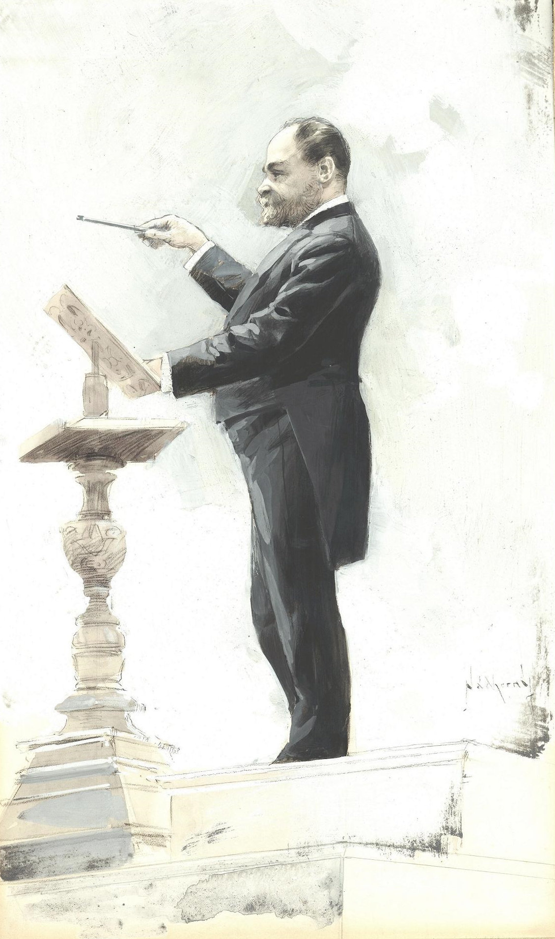 Dvořák conducting at the World’s Columbian Exposition of 1893 in Chicago, by V. E. Nádherný. Courtesy of National Museum – Czech Museum of Music – Museum of Antonín Dvořák, Prague. 