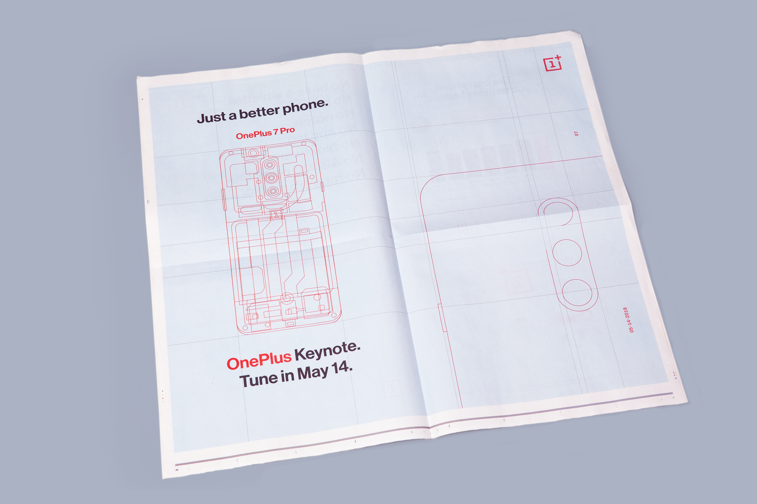 Inside spread of "Master of one" - a Oneplus 7 instruction manual leaked to the press by droga5 showing our focus on making a better phone for less.