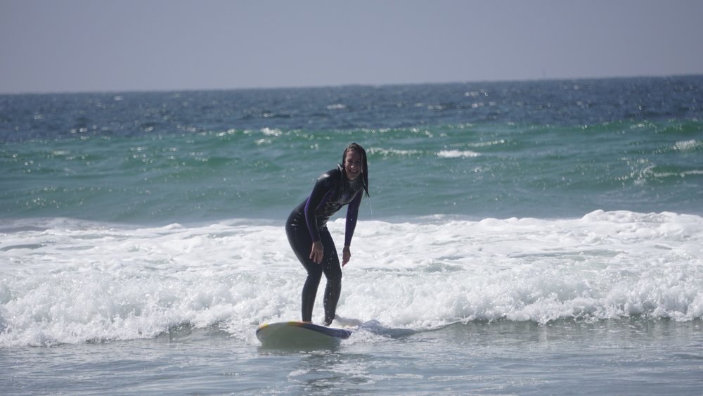 Surf lessons on the Malibu coast