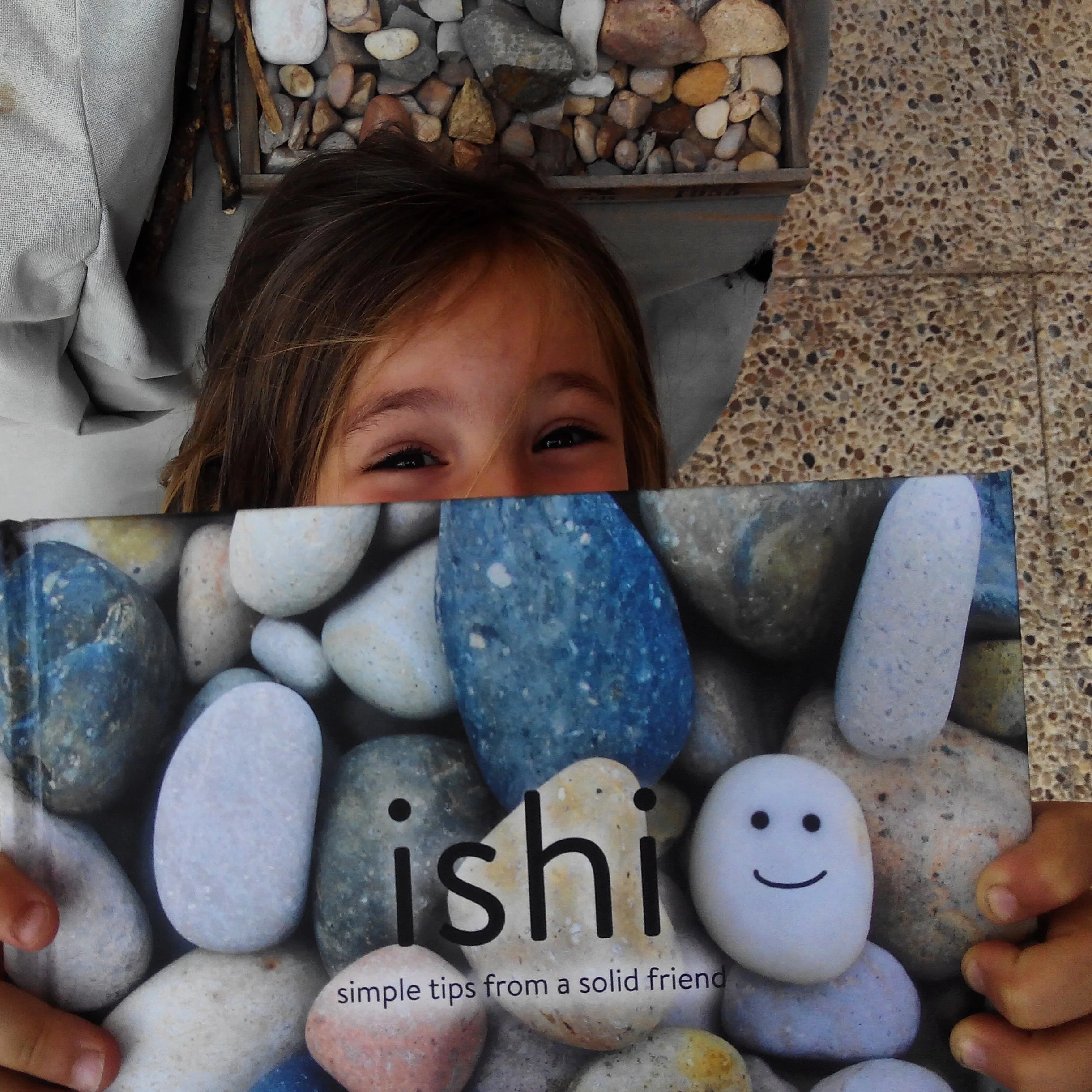 Alma with her rock collection in Spain!