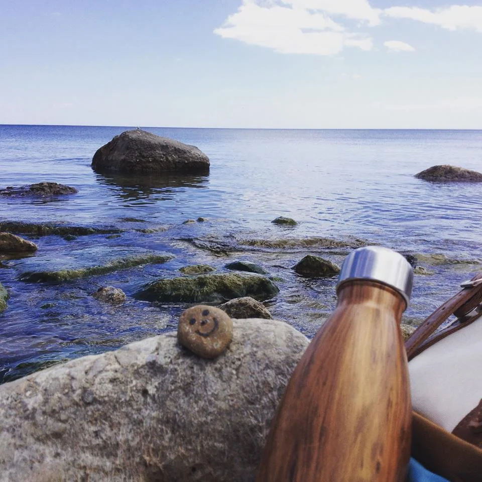Rachel's rock enjoying the water in Canada!