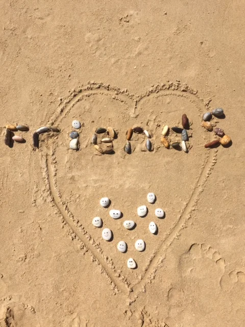 Annabel and her friends' rocks from the UK! Solid friends!