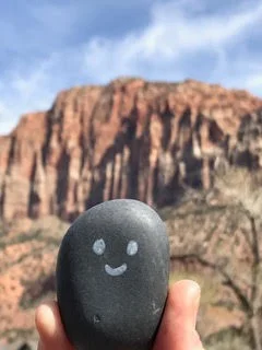 April's Ishi rock also went to Zion, Sedona, gorgeous background!