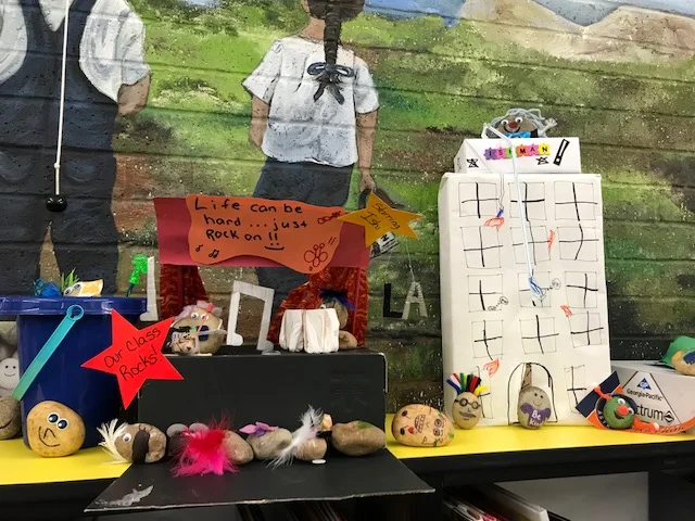 Do you see the quote? "Life can be hard.. just rock on!" by 4-5 graders from Alvin Elementary!