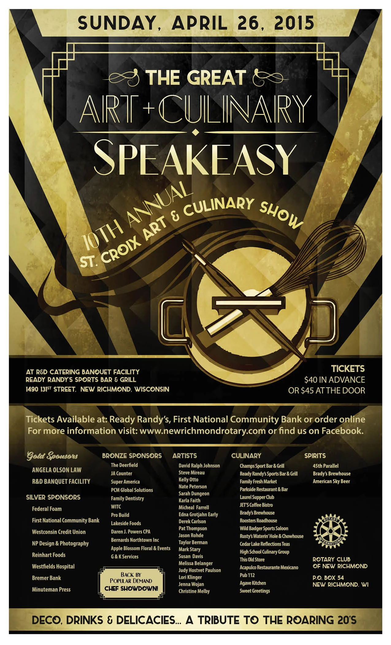 Legal Poster for St. Croix Art & Culinary Show 2015