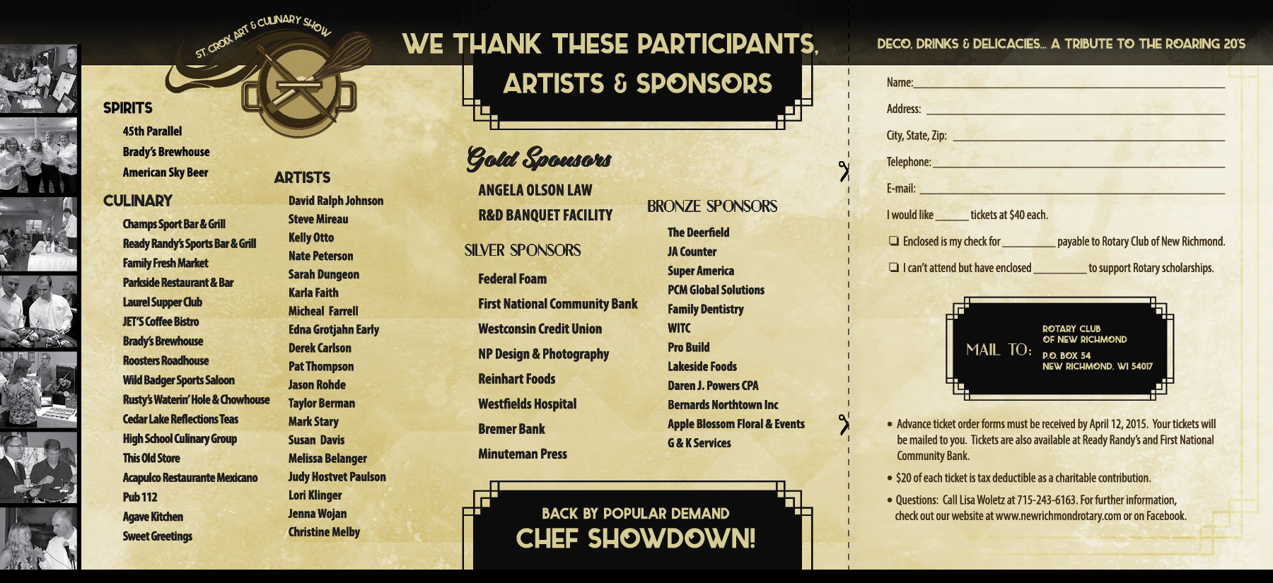 4x5.5 Mailer Invitation for St. Croix Art & Culinary Show 2015
