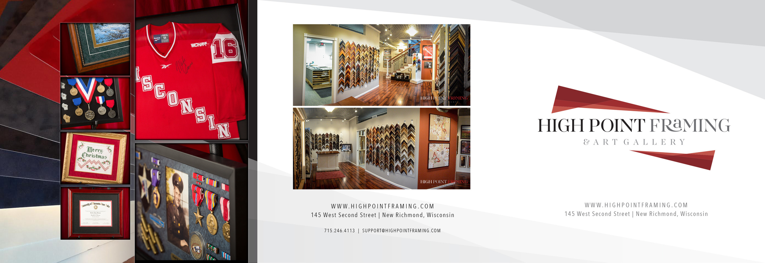 5x5 Trifold High Point Framing Brochure 2015 | Front, Back and Inside Flap