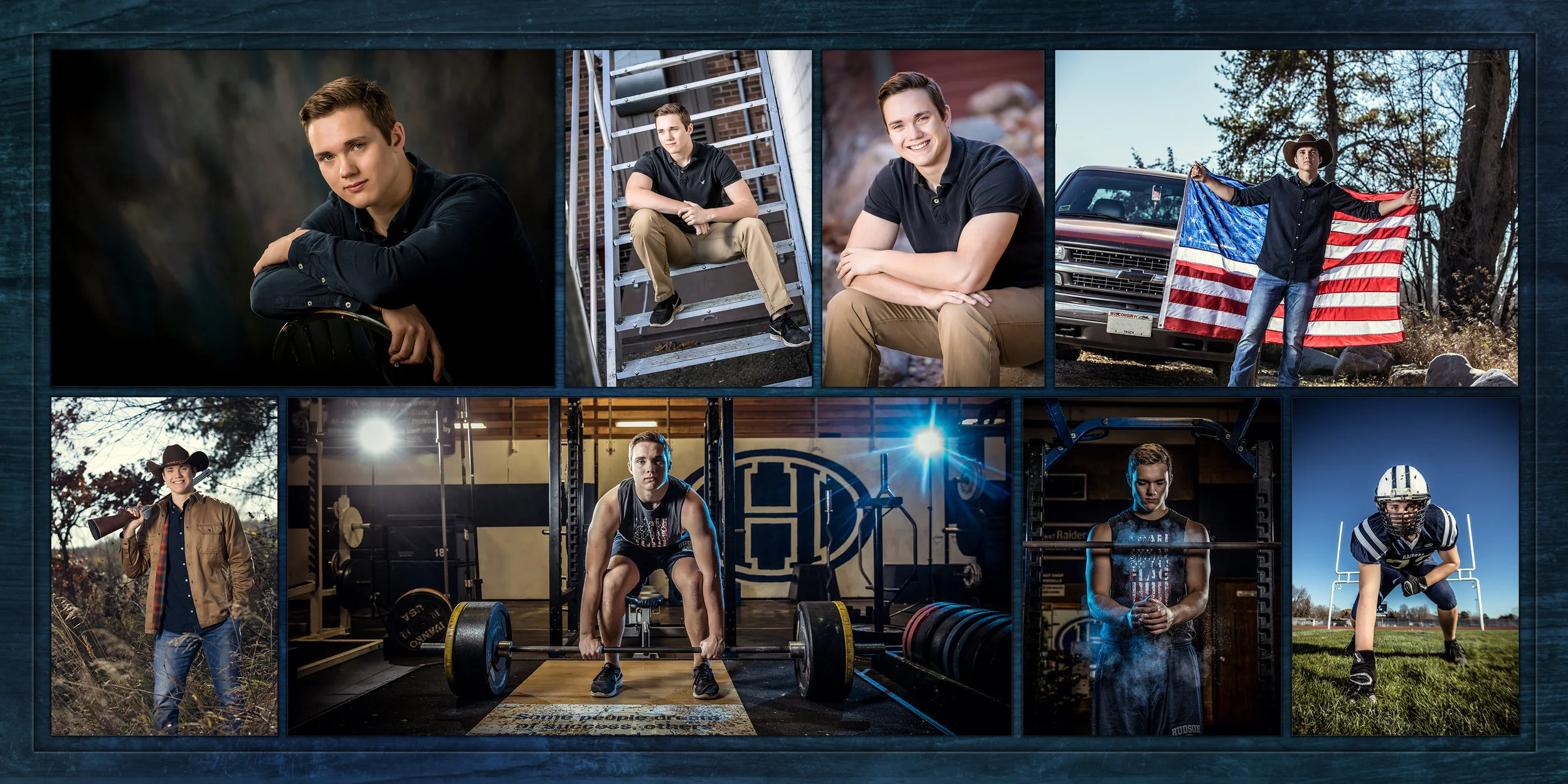High School Senior Client Jack Berg of Hudson photographed by Nate Peterson, CPP, M. Photog.