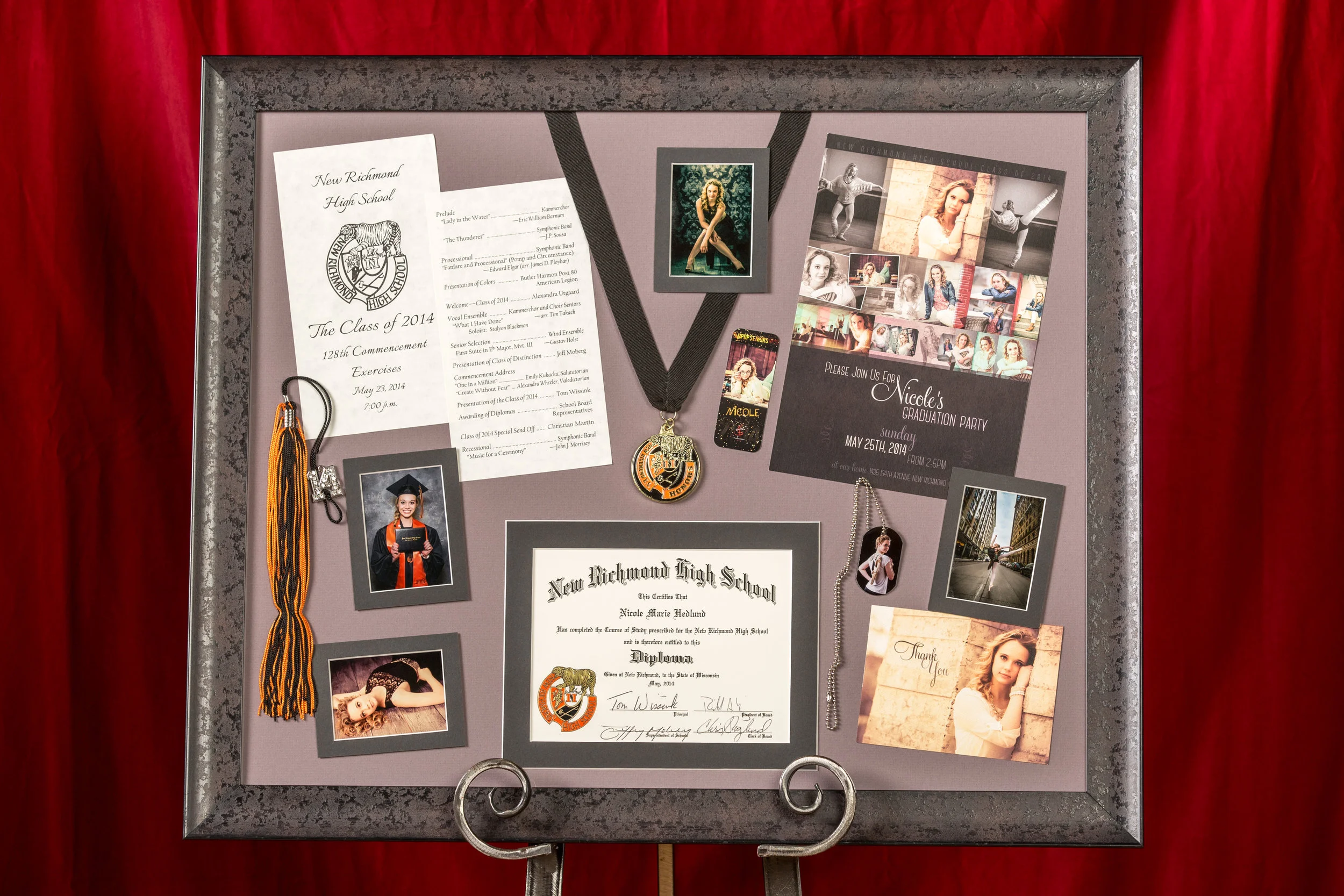 HS Senior Nicole Hedlund graduation collage framed by High Point Framing & Art Gallery .