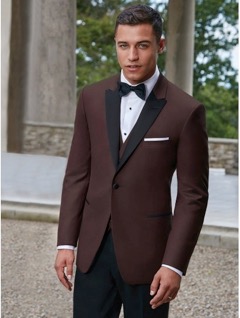 "Maroon and Blue tuxes are definitely a statement this year. The Ike Behar line is really trending right now." States Cathy.