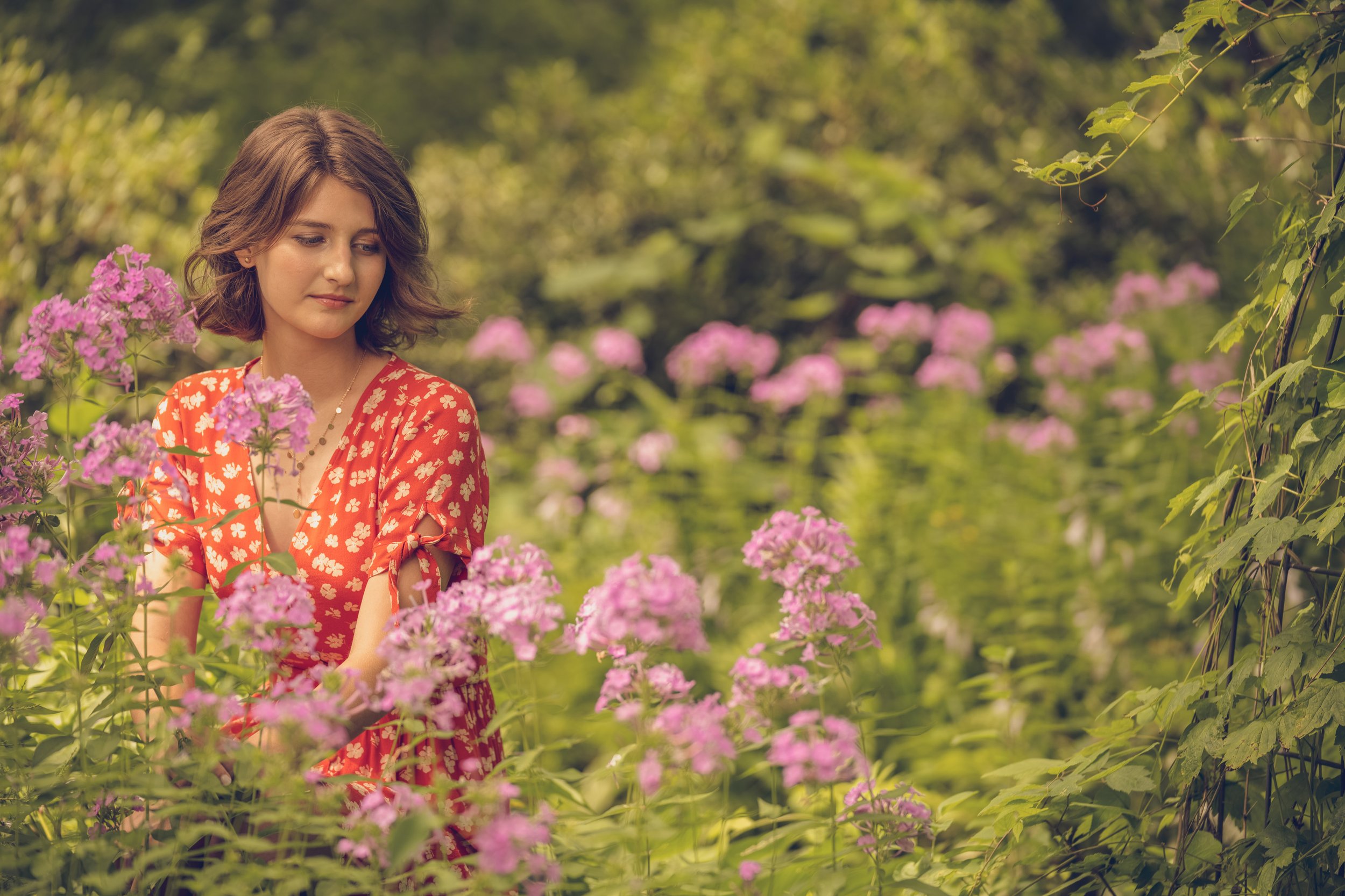 Senior girl in field