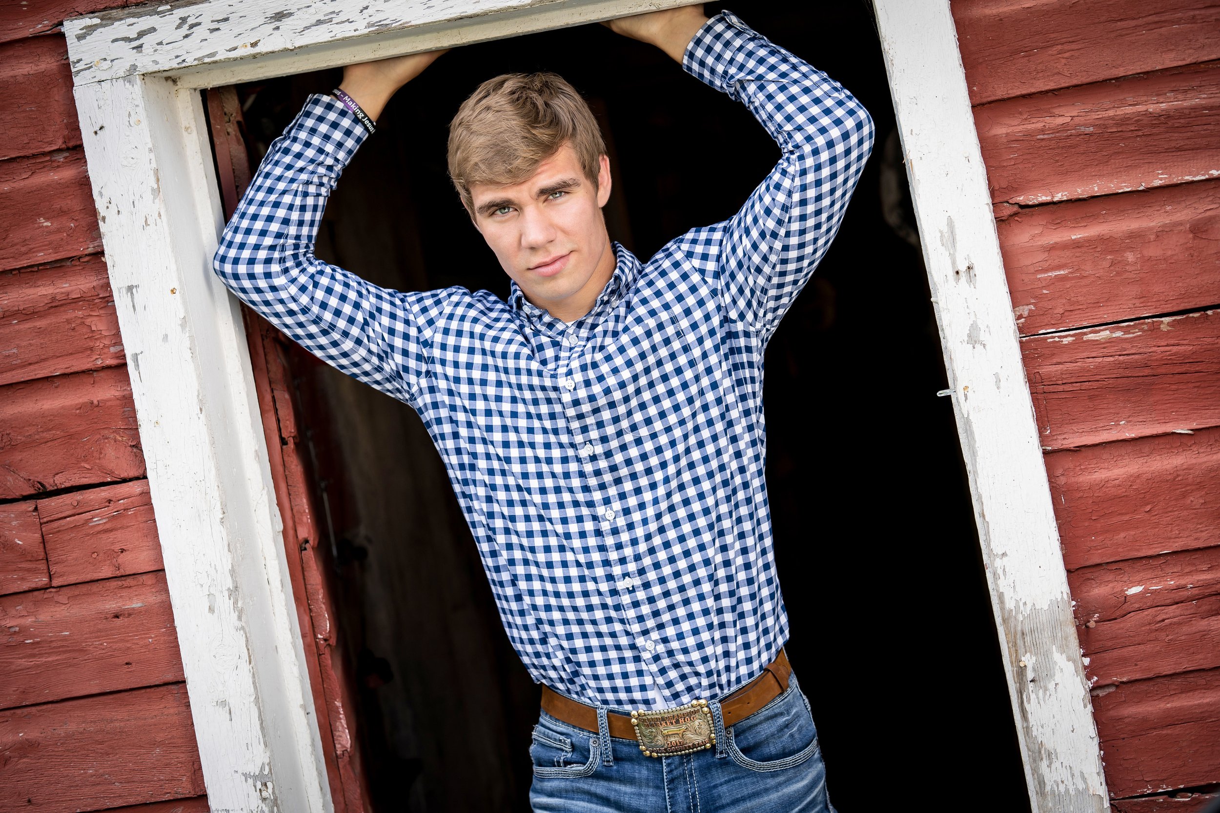 Country boy in the barn