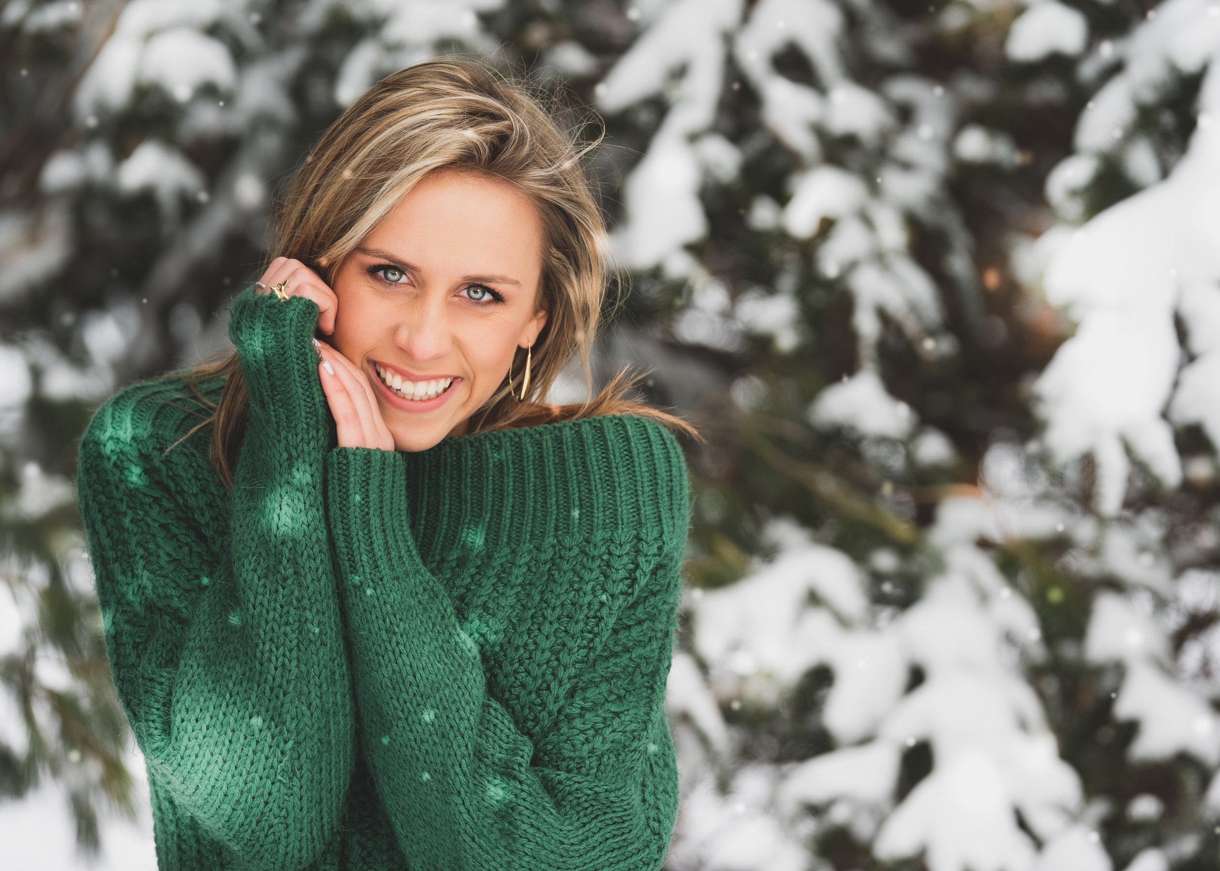 Senior girl in snow