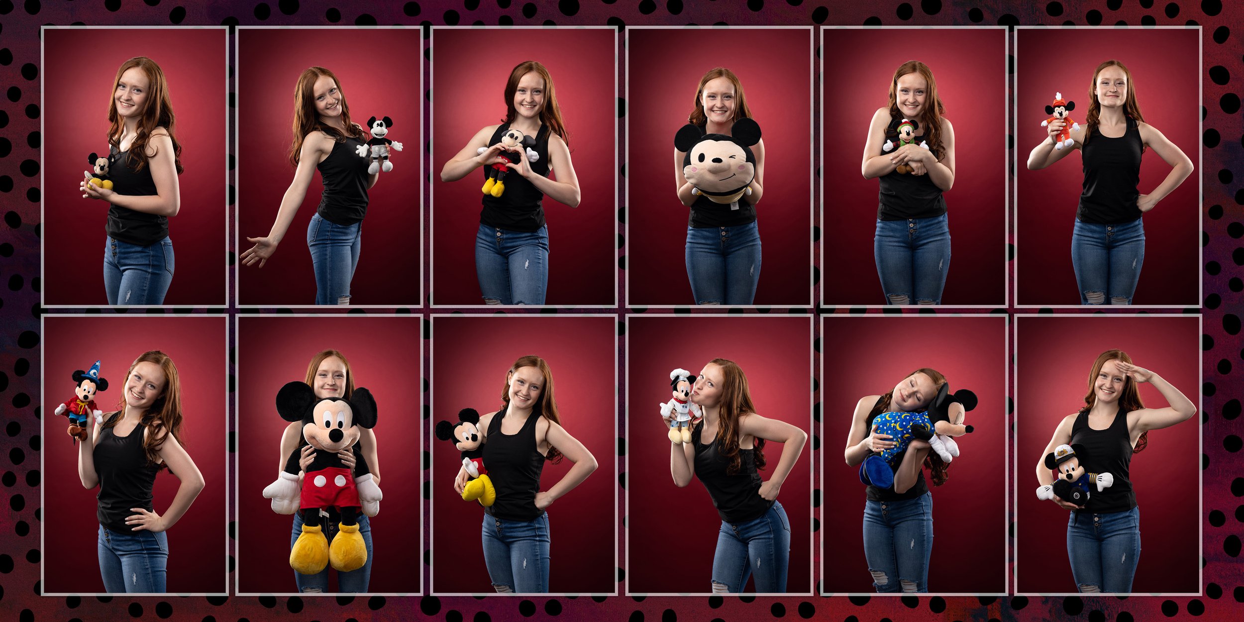 collage mickey mouse senior portrait