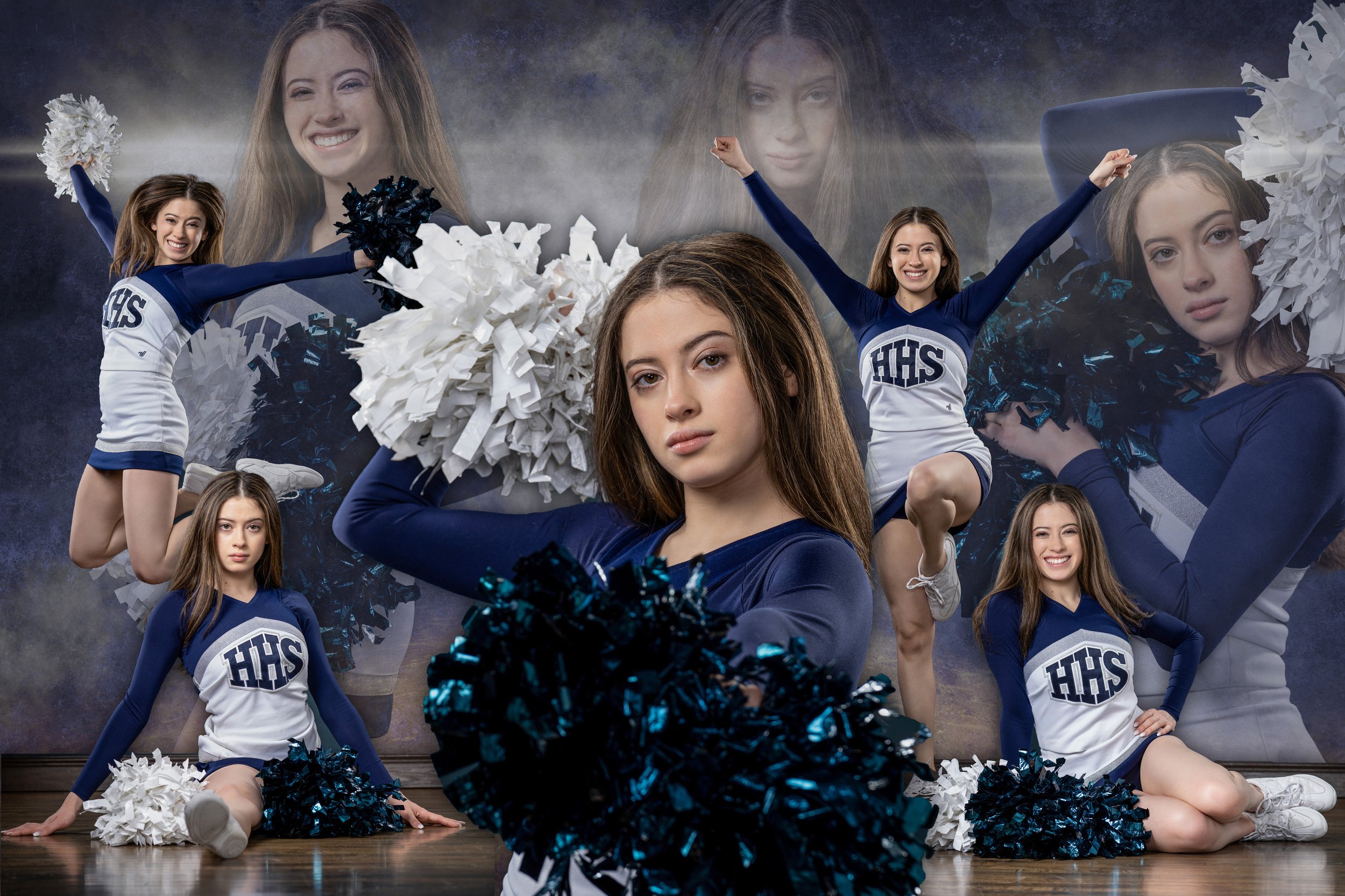 senior girl collage cheerleading