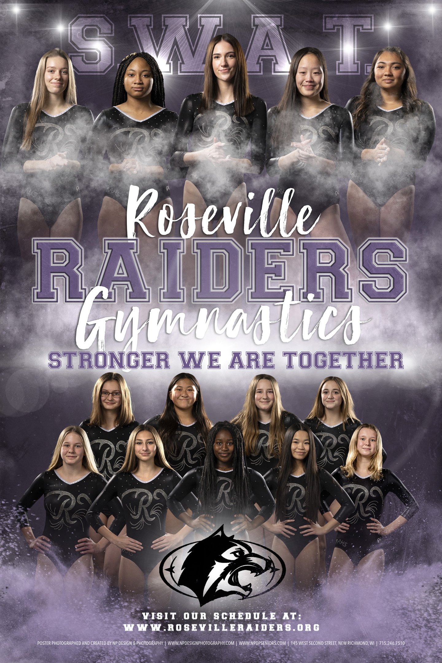 Roseville gymnastics team poster