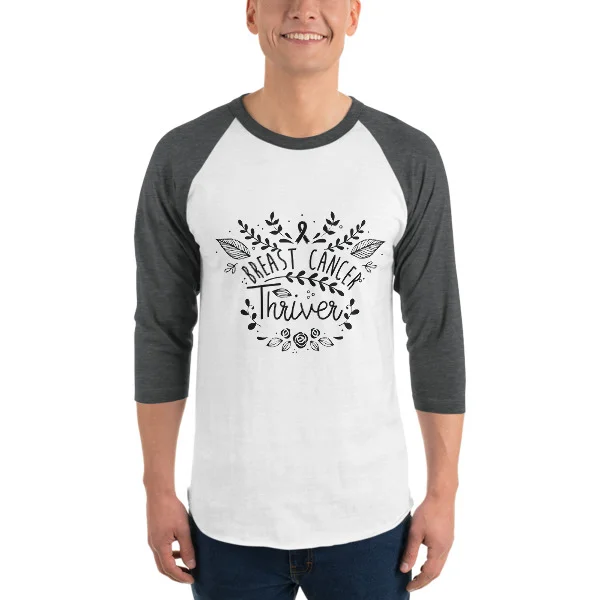  "Breast Cancer Thriver with decoration" | 3/4 sleeve Raglan Shirt