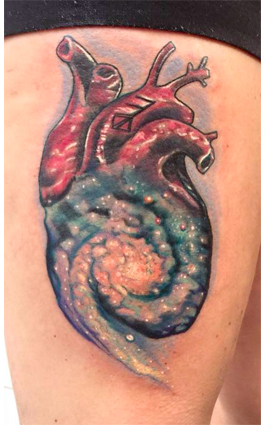 Galaxy Heart Tattoo