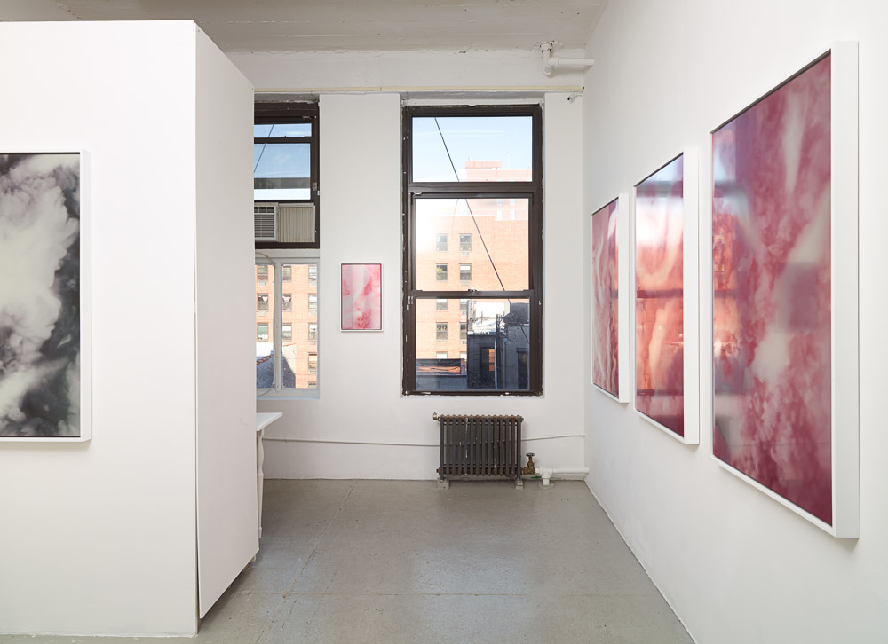 Installation view of Goldschmied &amp; Chiari's solo exhibition 'Untitled Portraits' featuring printed works on glass mirror