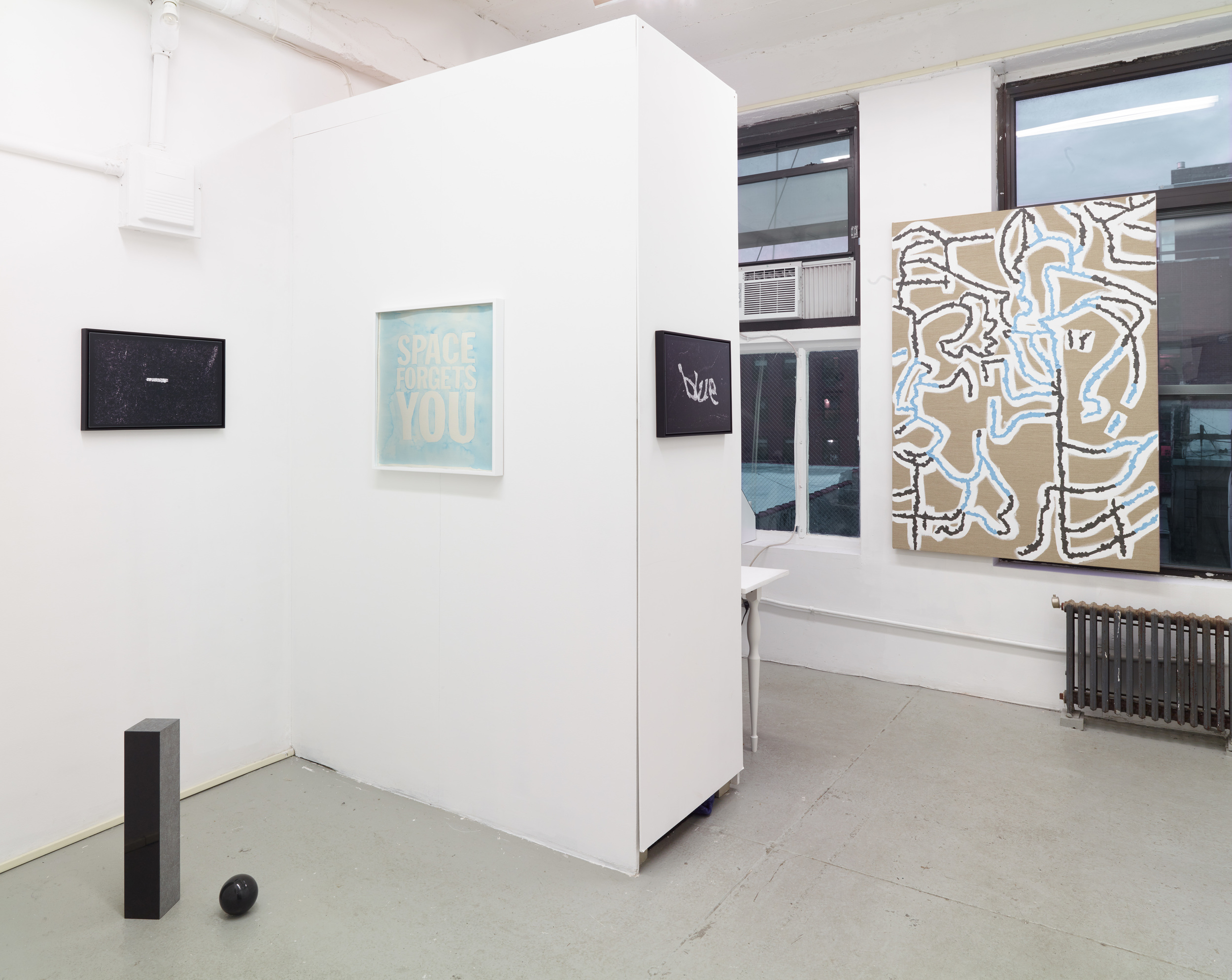 Installation view of 'Two Different Ways to Do Two Different Things' curated by Susanna Callegari