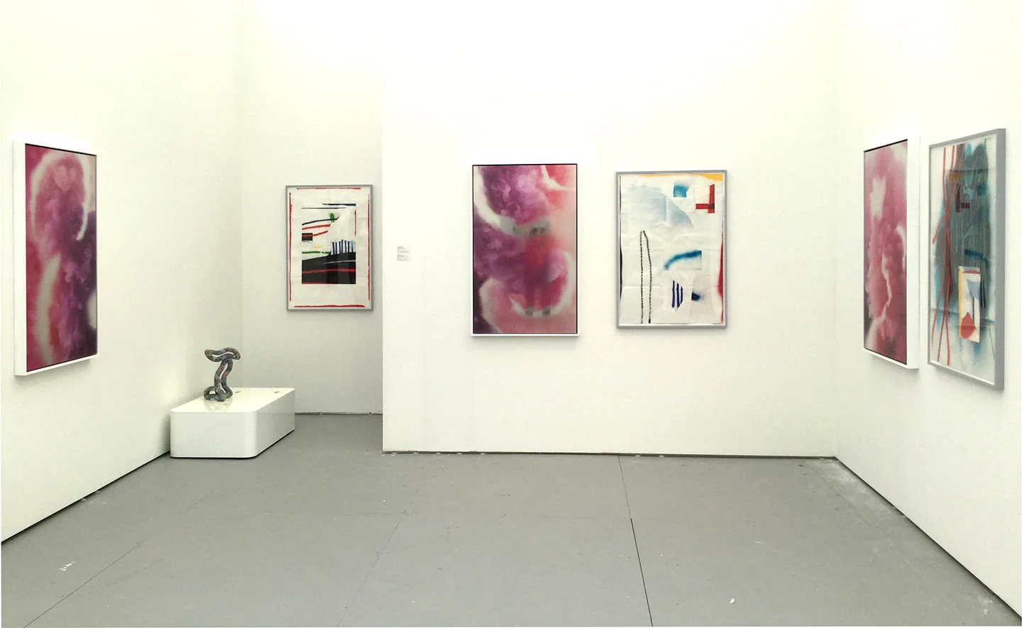 Front booth (L): Goldschmied &amp; Chiari and Josh Slater, sculpture by Bayne Peterson