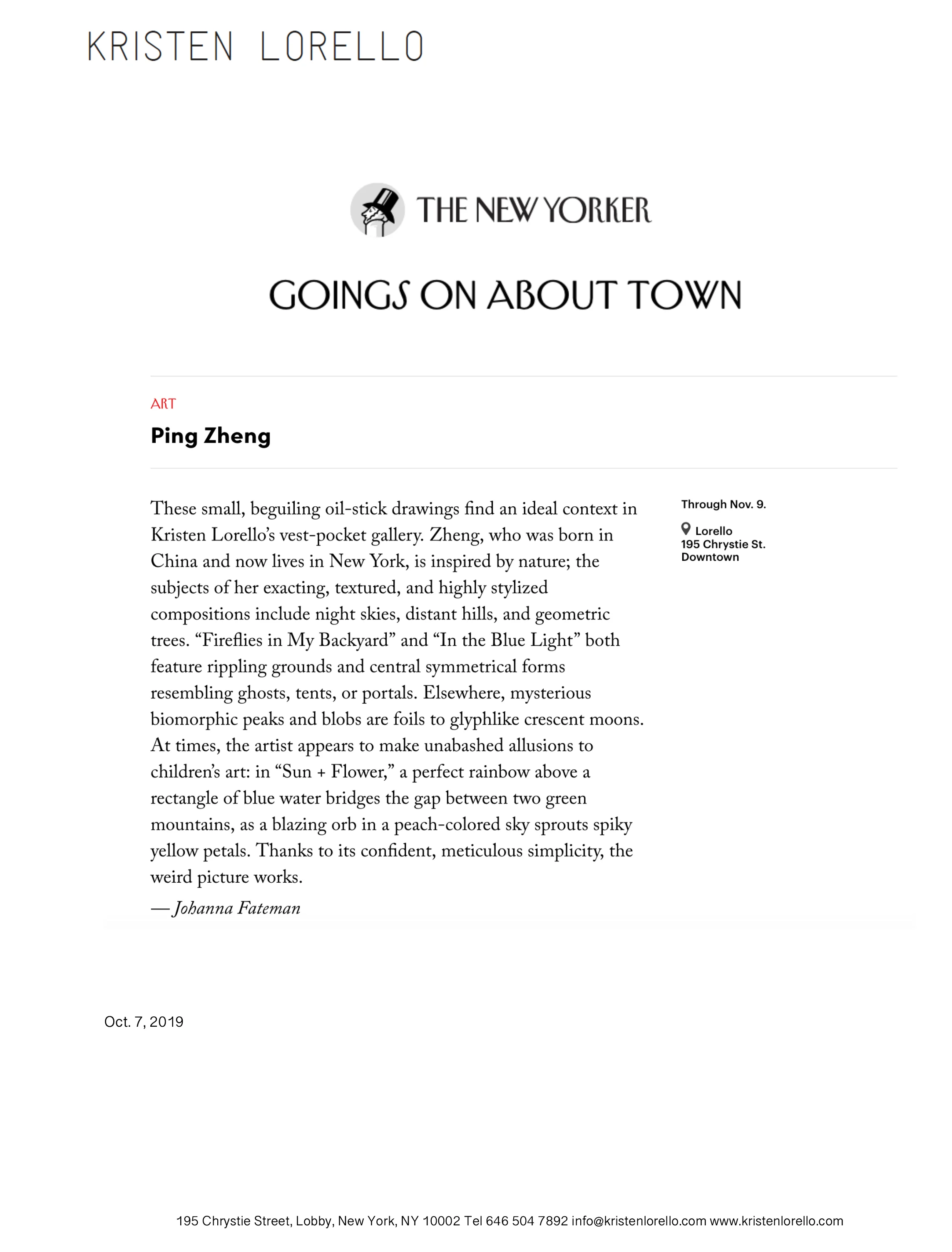 PING ZHENG | Kristen Lorello